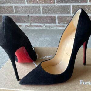 Christian Louboutin So Kate 120 Black Suede Pointed-Toe Pump
